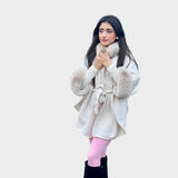 Violetta | Luxurious Winter Capes with Fur Details in Beige