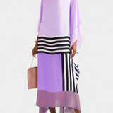 Elenora Kaftan with Geometric Pattern, Loose Fit, and Butterfly Mesh Fabric