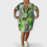 Riola — Colorful Dress with V Neckline
