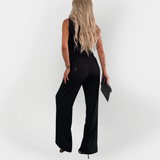 Elegante Conjunto de Calças com Top sem Mangas