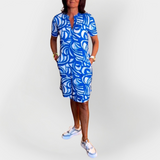 Vestido Midi Estampado De Manga Curta
