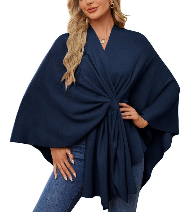 Maegan | Elegante xale tipo poncho com design frontal macio e aberto