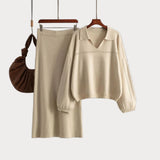 Gertrud | Luxury Wool Blend Set - Knit with Skirt