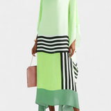 Elenora Kaftan with Geometric Pattern, Loose Fit, and Butterfly Mesh Fabric