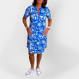 Vestido Midi Estampado De Manga Curta