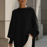 Camisola Poncho em Malha Folgada