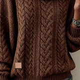 Leslie | Mocha Oversized Πλεκτή Μπλούζα (Plain Knit)