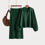 Gertrud | Luxury Wool Blend Set - Knit with Skirt