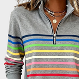 Marlen | Blouse with Half Zip and Rainbow