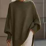 Camisola Poncho em Malha Folgada