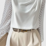 Zara Elegant Blouse with Sheer Sleeves