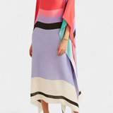 Elenora Kaftan with Geometric Pattern, Loose Fit, and Butterfly Mesh Fabric