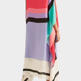 Elenora Kaftan with Geometric Pattern, Loose Fit, and Butterfly Mesh Fabric