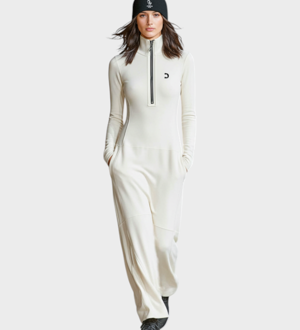 Madea | Women's Maxi Viscose Sport Dress with Half High Collar and Zipper MDA3197G9Y