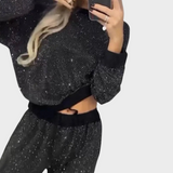 Ethel | Blusa larga de lantejoulas e calças largas (conjunto de 2 peças)