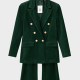 Dimitra | Double-Breasted Velvet Jacket Set