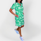Vestido Midi Estampado De Manga Curta