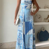Rania | Vestido Maxi com Costura e Fita Atrás