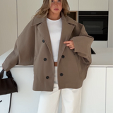 Casaco oversized em cor canela