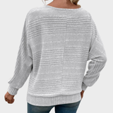 Yasmin | Blusa Riscas Apertada de Manga Comprida e Decote Redondo
