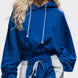 Tiana | Retro Athleisure Set with Sweatshirt and Wide-Leg Striped Trousers