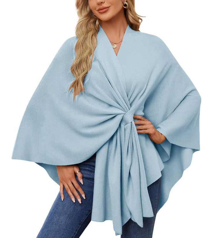 Maegan | Elegante xale tipo poncho com design frontal macio e aberto