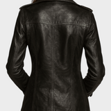 Helga | Vintage Black Faux Leather Double Jacket