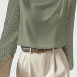 Zara Elegant Blouse with Sheer Sleeves
