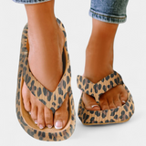Lola Leopard Print Chunky Flip Flops