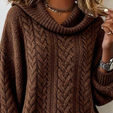 Leslie | Mocha Oversized Πλεκτή Μπλούζα (Plain Knit)