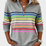 Marlen | Blouse with Half Zip and Rainbow