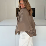 Casaco oversized em cor canela