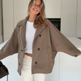 Casaco oversized em cor canela