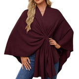 Maegan | Elegante xale tipo poncho com design frontal macio e aberto