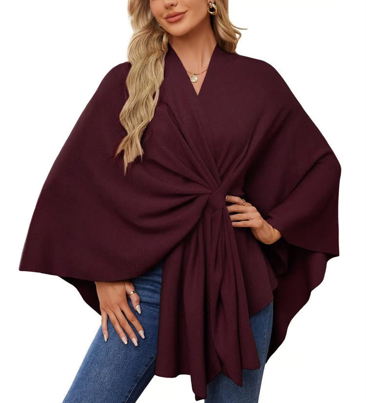 Maegan | Elegante xale tipo poncho com design frontal macio e aberto