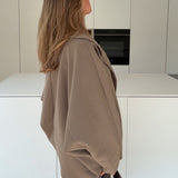 Casaco oversized em cor canela