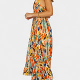 Fiona Vibrant Pattern Midi Dress