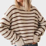 Janine | Camisola - Samantha Stripe - Bege/Chocolate