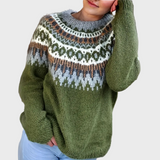 Camisola de Gola Alta em Malha Suave com Padrão