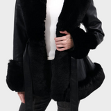 Pavlina | BLACK PLASTIC COAT WITH BELT