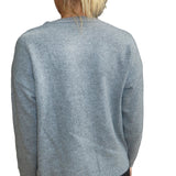 Alexa | Cozy Grey Tie-Front Knit Sweater