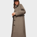 Angélique | Oversized Brushed Long Coat with Belt