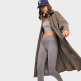 Angélique | Oversized Brushed Long Coat with Belt