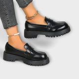 Slippers femininos com design ortopédico e salto de cetim