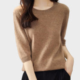 Eureka | Blusa Meia Manga Gola Redonda 100% Lã Merino