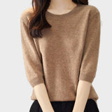 Eureka | Blusa Meia Manga Gola Redonda 100% Lã Merino