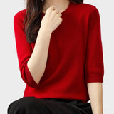 Eureka | Blusa Meia Manga Gola Redonda 100% Lã Merino