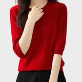Eureka | Blusa Meia Manga Gola Redonda 100% Lã Merino