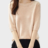 Eureka | Blusa Meia Manga Gola Redonda 100% Lã Merino