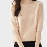 Eureka | Blusa Meia Manga Gola Redonda 100% Lã Merino